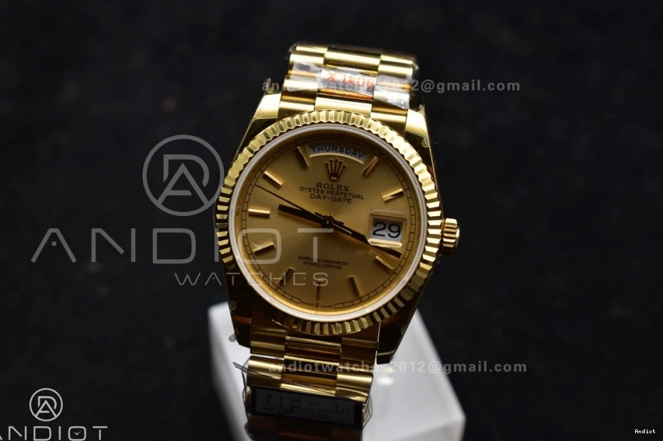 YG 36 Steel Edition 696 904L (Gain Dial V5 on vr3255 Weight) Best Bracelet President QF Gold DayDate EasyCare 0723